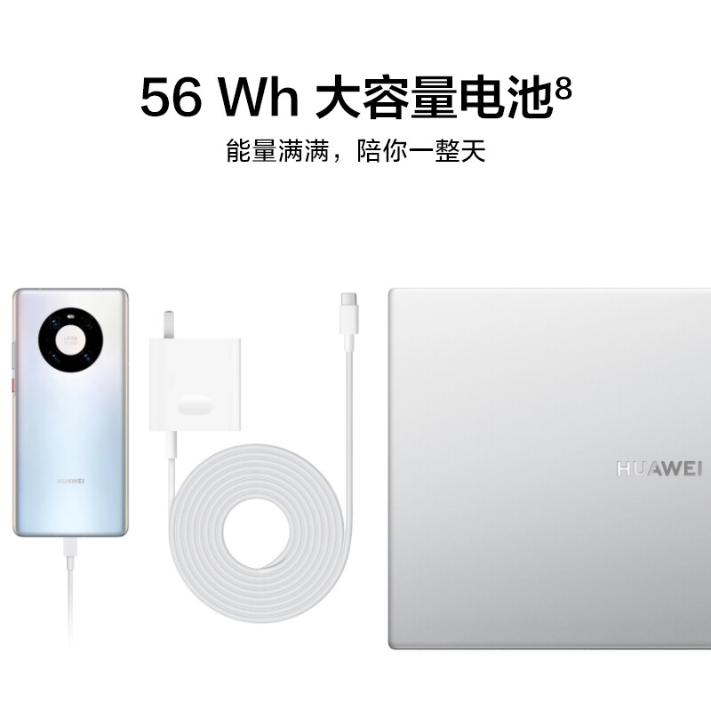 华为笔记本电脑MateBook D 14 2022款 14英寸 11代酷睿 i5 16G+512G 锐炬显卡 轻薄本/护眼全面屏 银