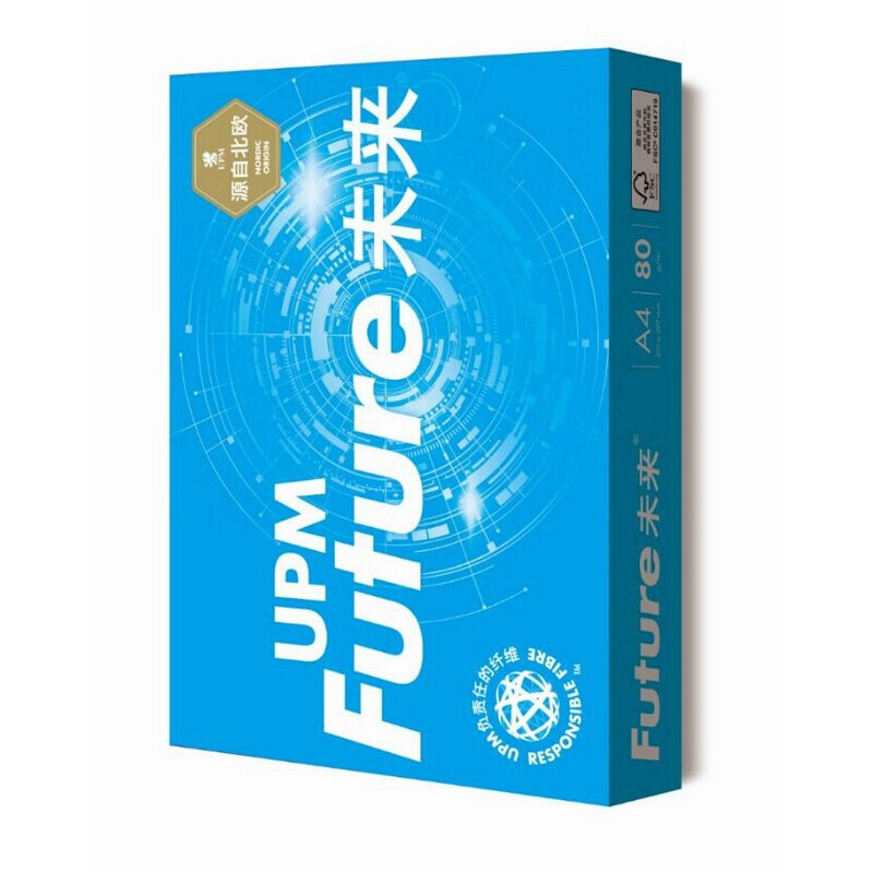 UPM 蓝未来 80克 A4 复印纸 500张/包 6包/箱 3000张（高白）