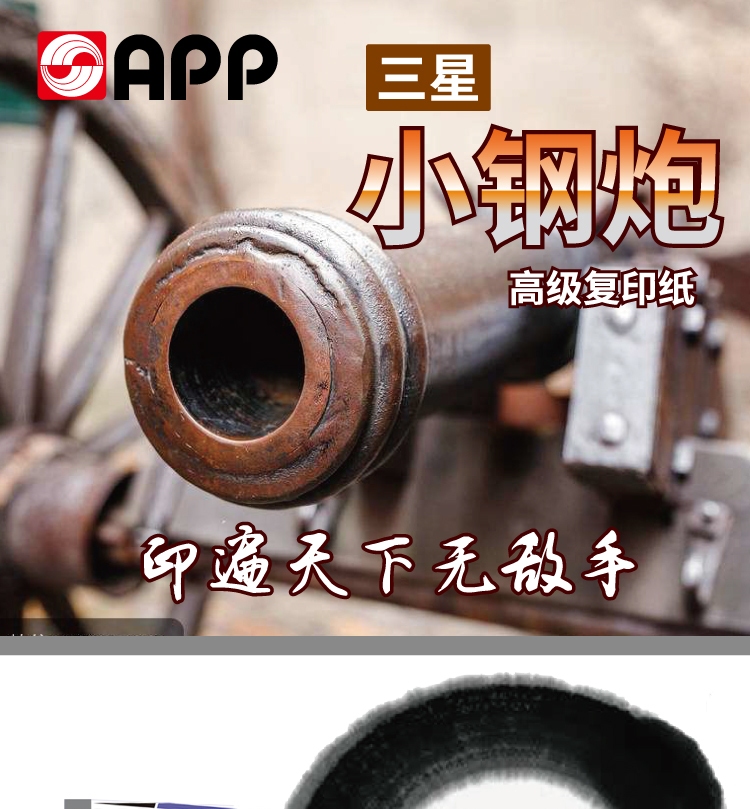 金光（APP）经典小钢炮（TOPGUN）A4/80g 复印纸 500张/包 6包/箱（3000张）