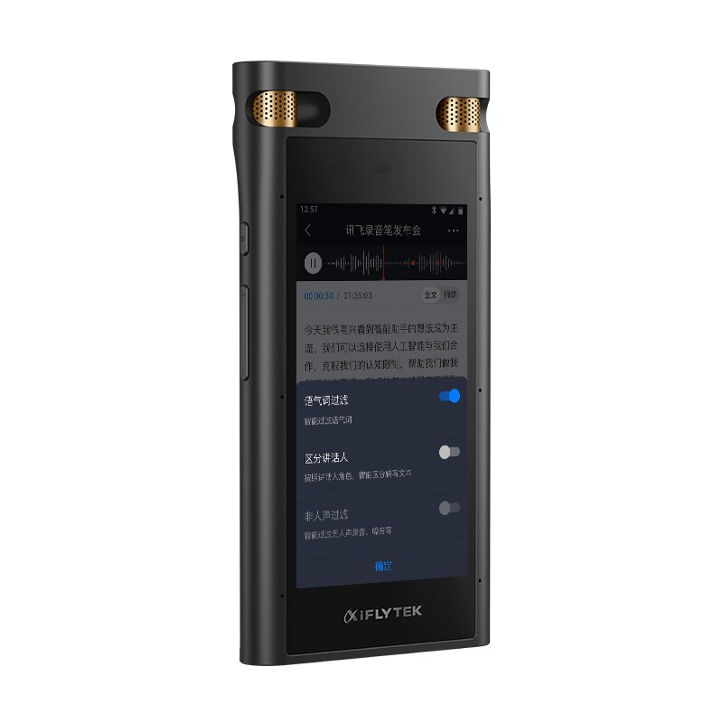 科大讯飞 AI智能录音笔SR702 录音笔转文字 视频实时翻译 OCR识别 离线转写 免费转写 32G+云储存 星空灰