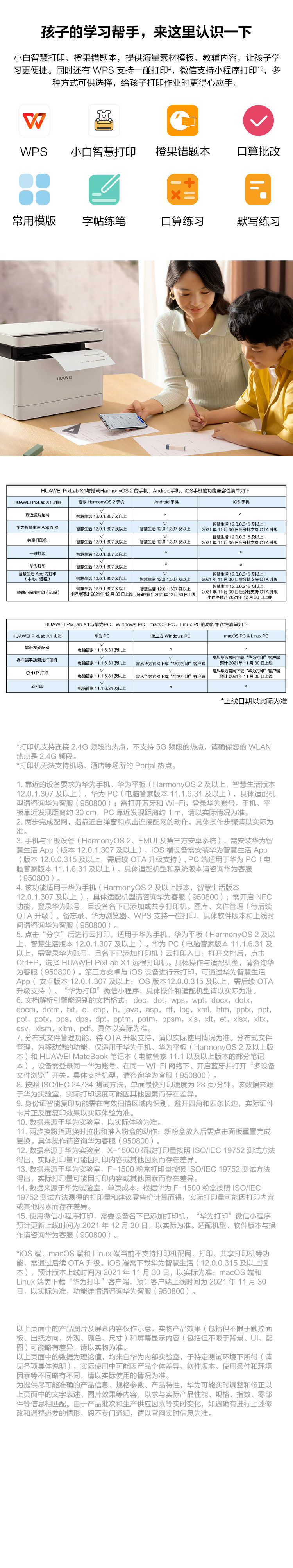 华为黑白激光多功能打印机 HUAWEI PixLab X1 支持打印复印扫描/搭载HarmonyOS/一碰打印高速打印自动双面A4