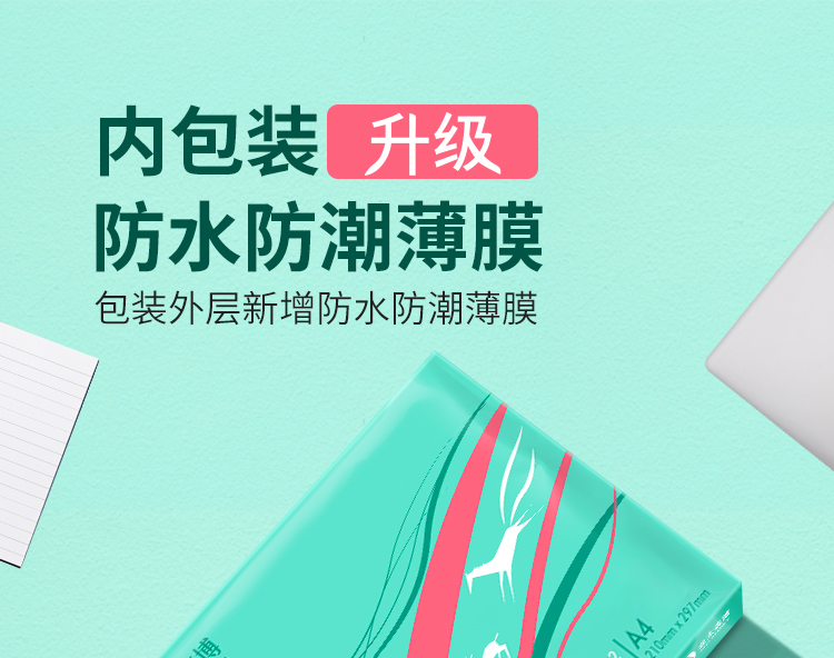 亚太森博（Asia Symbol）派部落80g A4复印纸木浆打印纸  500张/包 5包/箱（2500张）（百旺系列）