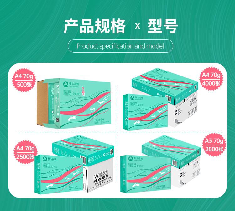 亚太森博（Asia Symbol）派部落80g A4复印纸木浆打印纸  500张/包 5包/箱（2500张）（百旺系列）